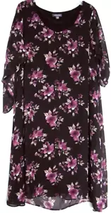 AUTOGRAPH Kimono DRESS Flower Petal semi sheer Overlay split sleeve~ Women sz 20 - Picture 1 of 5
