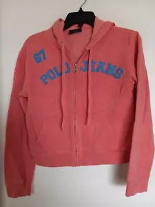 Vintage Polo Ralph Lauren Gr. S Crop Hoodie Reißverschluss Orange - Bild 1 von 4