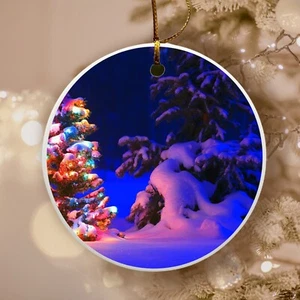 Ceramic Christmas Ornament, Christmas Tree and Winter Night Christmas Ornament - Picture 1 of 5