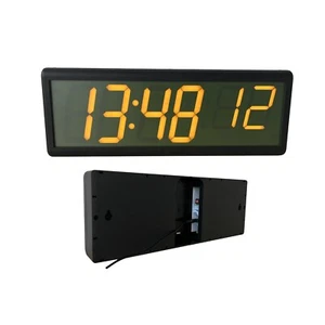 Yellow LED Wi-Fi Clock, 4" 6 Digit, NTP Server Synchronized, Automatic DST Reset - Picture 1 of 4