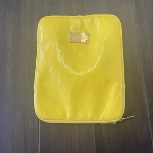 Michael Kors Electronics Citrus Yellow MG Logo Leather iPad Case/Cover - Picture 1 of 5