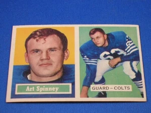 Tarjeta de fútbol americano 1957 Topps #17 Art Spinney - Baltimore Colts en muy buen estado - Imagen 1 de 2