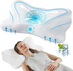 Neck Pillow Cervical Memory Foam Pillows for Neck Pain Relief Ergonomic Pillow - Picture 1 of 19