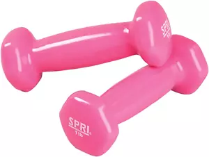 Dumbbells Hand Weights Set of 2 Vinyl Coated Exercise & Fitness Dumbbell for Hom - Picture 1 of 6