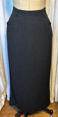 Limited Charcoal Grey Long Straight Tailored Skirt Sz 8 Pre-owned  - Image 1 of 4