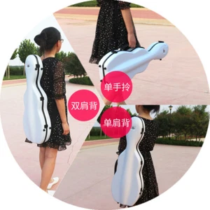 Estuche de violín 4/4 fibra de carbono caja de violín oblongo plata fuerte luz llevar violín - Imagen 1 de 9