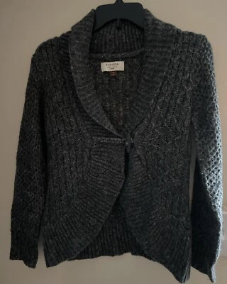 Cárdigan Sonoma Para Mujer Talla Pequeña PS Gris Top Tejido Lana Cierre Palanca Suéter Foto 1 de 4