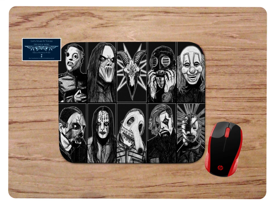 SLIPKNOT COLLAGE CUSTOM MOUSE PAD DESK MAT HOME SCHOOL OFFICE GIFT BLACK & WHITE - Image 1 of 1