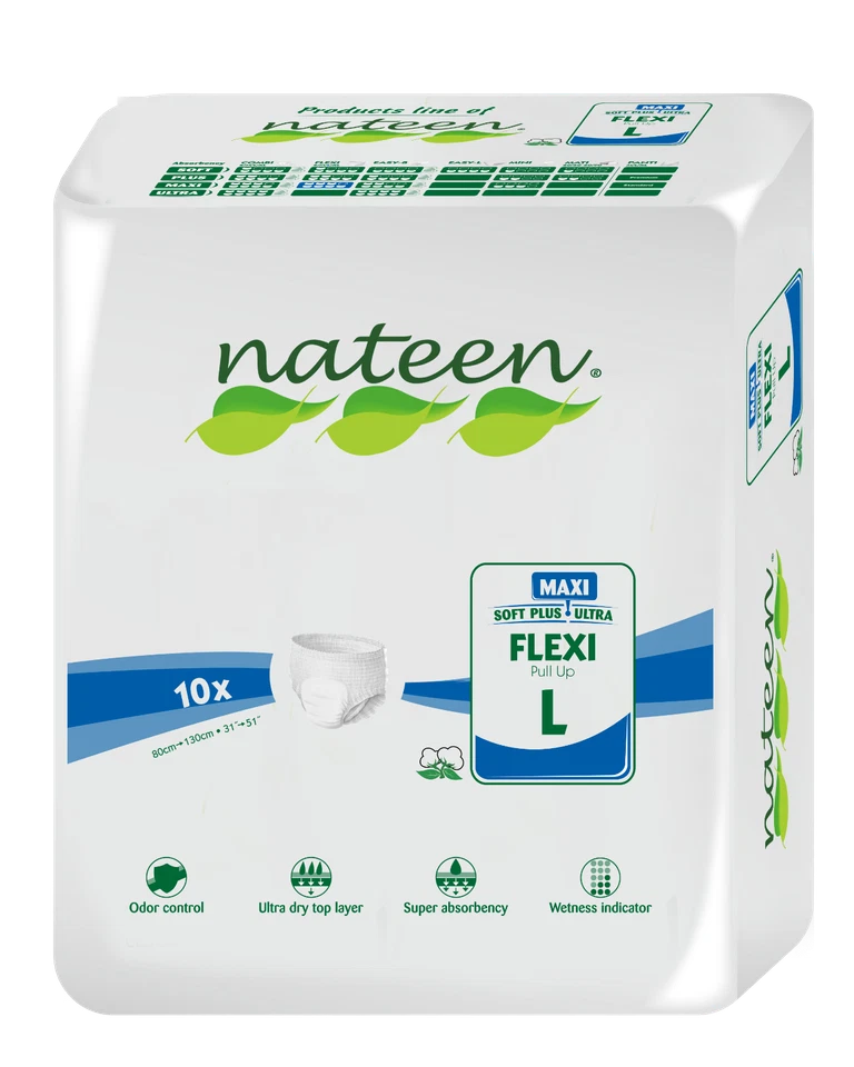 x20 Pack - Nateen Flexi Maxi Pull Up (L) Adult Pull Up Pants - 3450ml