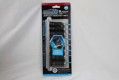 Power Torque 9 Piece  3/8" Drive 6 Point SAE Thin Wall Impact Socket Set GM9113 - Image 1 of 4