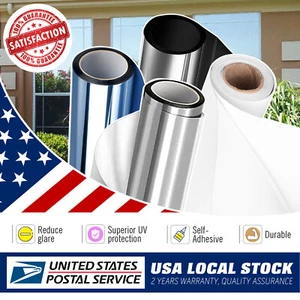One Way Privacy Window Mirror Film Sticker Heat UV Reflective Tint Foil Home - Picture 1 of 25