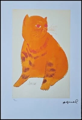 ANDY WARHOL * A Cat named Sam * signed lithograph * Kunstdruck *limited # 49/100 - Bild 1 von 4