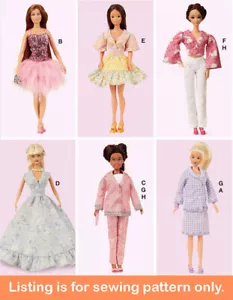 NÄHMUSTER 11 1/2" Mode Puppenkleidung - passt Barbie Anzug Jacke Kleid 8495 - Bild 1 von 3