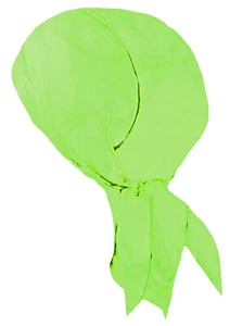 Chartreuse Skull Cap Hi-Vis Green Safety Doo Rag Bandana Chemo Headscarf Dorag - Imagen 1 de 2