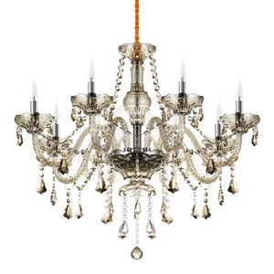 8 Lights Crystal Chandelier Ceiling Lighting Modern Pendant Candle Lamp Fixture - Picture 1 of 15
