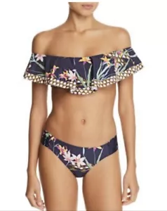 Neu mit Etikett $ 160 Trina Turk Fidschi Blumenmuster Größe 10 Rüschen-Top & Größe 8 gerafftes Unterteil - Bild 1 von 12