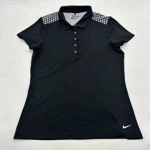 Nike Golf Tour Performance Polo Shirt Women Medium Black Solid ..#26282 - Picture 1 of 11