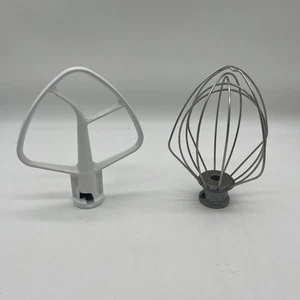 Kitchen Aid Mixer Replacement K45 Attachments Beater Whip & Coated White Paddle - Picture 1 of 3