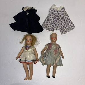 Lote de 2 muñecas compuestas antiguas vintage - Imagen 1 de 22
