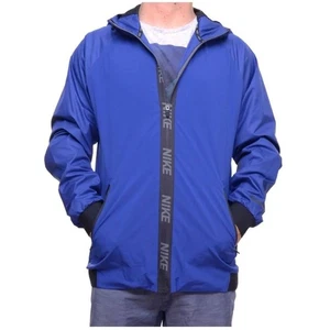 Nike Men's Dri-Fit Hooded Training Jacket Blue large Running outdoors activewear - Picture 1 of 13