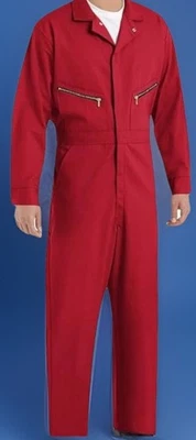 Walls Master Made Coveralls Safety Red Long Sleeve Size 48 Regular - Image 1 of 4