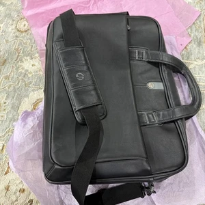 HP Executive Leather Case Laptop Briefcase 17" Messenger Bag Black - Picture 1 of 20