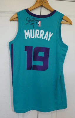NBA Muggsy Bogues #1 Signed Autographed Jersey 19 Murray Charlotte Hornets Sz 44 - Image 1 of 4