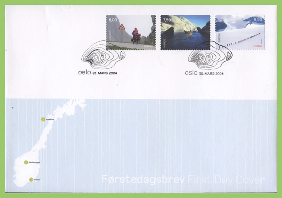 Norway 2004 Europa Sports,  Cycling set on First Day Cover - Image 1 of 1