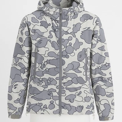 BAPE A Bathing Ape Baby Milo Camo Full Zip Windbreaker Jacket Gray XXS Rare - Image 1 of 4