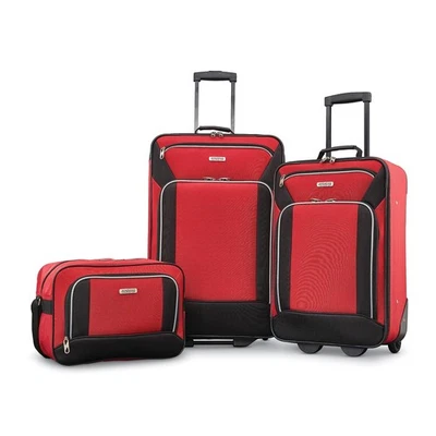 Fieldbrook XLT Softside Upright Luggage, Red/Black, 3-Piece Set (BB/21/25) - Image 1 of 4
