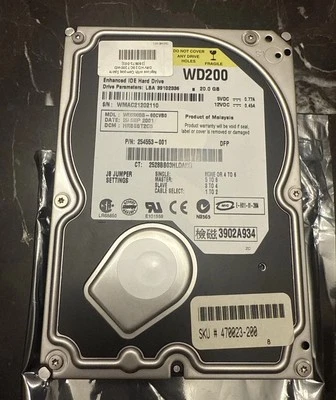 Western Digital WD200BB HSBEHT2CA 20GB Enhanced IDE HDD Brand New - Image 1 of 4
