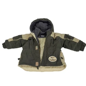 Osh Gosh Bogosh Little Boy Grey Quilted Puffer Hoodie Jacket Coat Outdoors - Picture 1 of 9