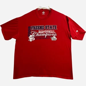 Fresno State National Champions T Shirt 2008 Baseball Mens XL Red Bulldogs Tee - Picture 1 of 12