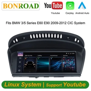 8.8" Wireless Carplay Android Auto Touchscreen For BMW E90 E91 E92 E60 E61 CIC - Picture 1 of 22