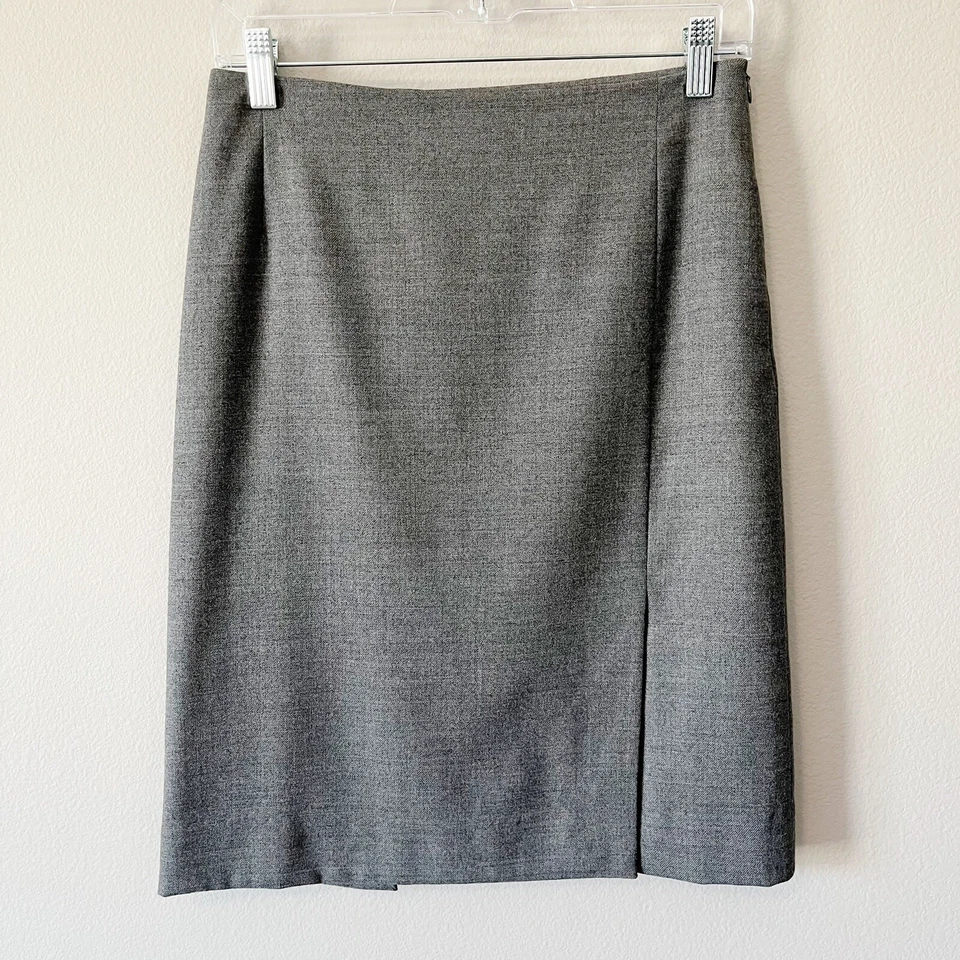 Saia lápis lã falconnable cinza claro tamanho 2 roupa de trabalho profissional - Imagem 1 de 4