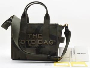 MARC JACOBS Small Tote Bag Camo Jacquard Green 2S4HTT003H03 w/ Strap - Picture 1 of 18