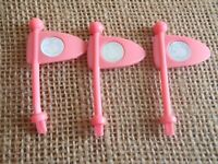 Littlest Pet Shop~Whirl Around Playground Replacement Parts~3 Pink Flags Only
