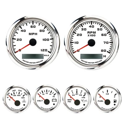 W PRO 6 Gauge Set 85mm GPS Speedometer 120 MPH Waterproof Car Marine Boat Truck - Image 1 of 4