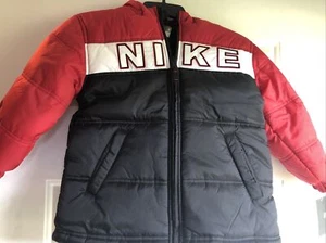 NWT Kids Nike Winter Jacket Red/Black Fleece Lined Size 6 - Picture 1 of 3