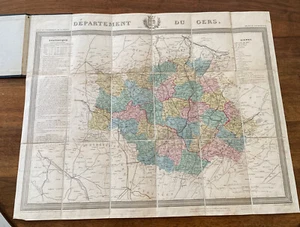 Grande carte Département du Gers milieu XIXeme. Pliée et toilée. - Picture 1 of 12