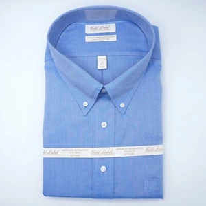Roundtree & Yorke Gold Label Dress Shirt 20"-36/37" Tall Blue Non-Iron NWT - Picture 1 of 12