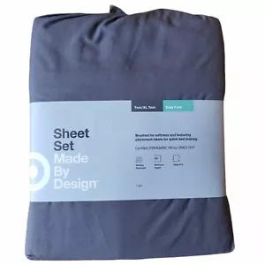 Easy Care TWIN / TWIN XL Sheet Set FLAT GRAY Wrinkle Resistant - Picture 1 of 2
