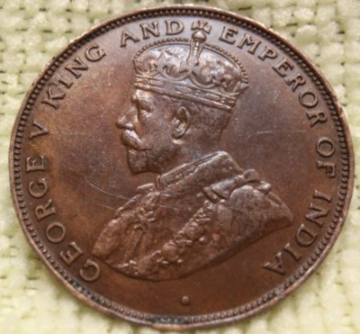 1924 Hong Kong One 1 Cent Coin George V King - Image 1 of 3