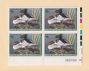 U.S. Sc #RW61, $15 Red-breasted Merganser Federal Duck Stamp, PB/4 (F32774) - Picture 1 of 1