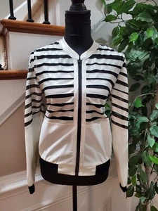 Lustro Women's White Polyester Long Sleeve Full Zip Front Casual Jacket Size S - Picture 1 of 12