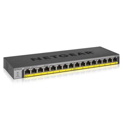Netgear GS116LP-100NAS 16-Port 76W PoE/PoE+ Gigabit Ethernet Unmanaged Switch - Image 1 of 2