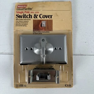 Mason Weathertite Single Pole Switch & Cover HC 186239 C321 214-388 NOS - Picture 1 of 4
