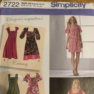 Simplicity Pattern 2722 Misses Dress or Jumper or Muumuu (6-8-10-12-14) Uncut - Picture 1 of 7
