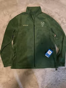 NBA MILWAUKEE BUCKS GREEN COLUMBIA ZIP UP JACKET NEW WITH TAGS SIZE L MENS 🔥!! - Picture 1 of 4