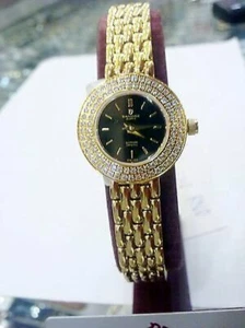 Sandoz Black Dial Crystal Surrounded Case Quartz Ladies Watch P9023-QZ - Picture 1 of 1
